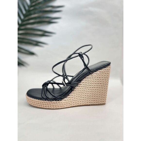 Marc Fisher Women's Zarah Wedge Dress Sandals - Black 10M - Picture 3 of 8